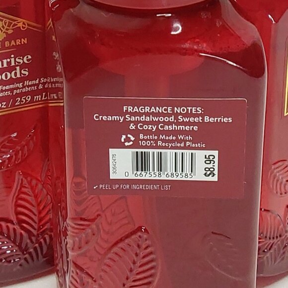 BATH & BODY WORKS WHITE BARN 'SUNRISE WOODS' FOAMING HAND SOAP 3-PIECE SET - Picture 11 of 15